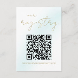 Blue Waterverf Wave Wedding Registry Informatiekaartje