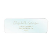 Blue Waterverf Wave Wedding Retouradres Etiket (Voorkant)
