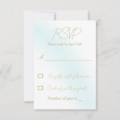 Blue Waterverf Wave Wedding RSVP Kaartje (Voorkant)