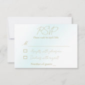 Blue Waterverf Wave Wedding RSVP Kaartje (Voorkant)