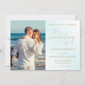 Blue Waterverf Wave Wedding Save The Date (Voorkant)