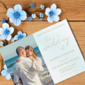 Blue Waterverf Wave Wedding Save The Date