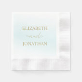 Blue Waterverf Wave Wedding Servet (Voorkant)