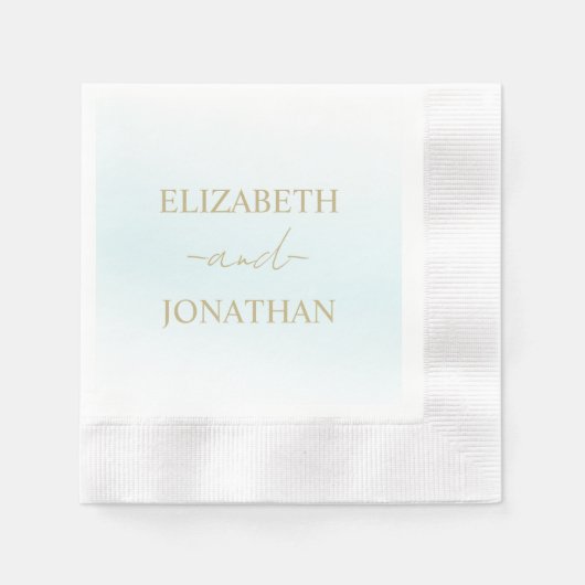 Blue Waterverf Wave Wedding Servet (Voorkant)