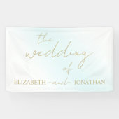 Blue Waterverf Wave Wedding Spandoek (Horizontaal)