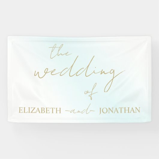 Blue Waterverf Wave Wedding Spandoek (Horizontaal)