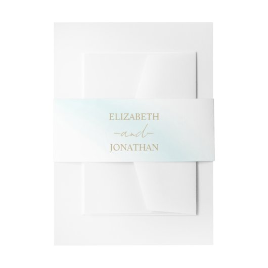 Blue Waterverf Wave Wedding Uitnodigingen Wikkel (Voorkant Voorbeeld)