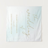 Blue Waterverf Wave Wedding Wandkleed (Voorkant (horizontaal))