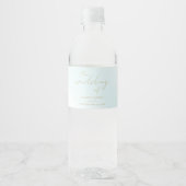 Blue Waterverf Wave Wedding Waterfles Etiket (Voorkant)