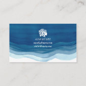 Blue Waterverf Waves Hair Stylist Modern Social Visitekaartje (Achterkant)