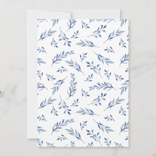 Blue Waterverf Wedding Couples Shower Uitnodiging (Achterkant)