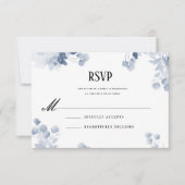 Blue Waterverf Wedding Invitation Suite Kaart (Voorkant)