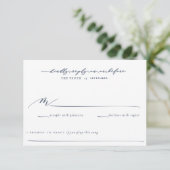 Blue Waterverf Wedding Invitation Suite Kaart (Staand voorkant)