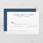 Blue Waterverf Wedding Invitation Suite Kaart (Voorkant / Achterkant)