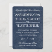 Blue Waterverf Wedding Invitations Kaart (Voorkant)