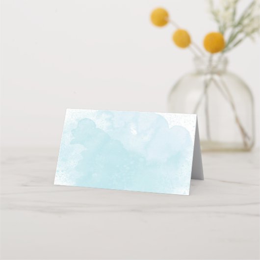 Blue Waterverf Wedding Plaatskaartje (Achterkant)