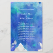 Blue Waterverf Wedding Program (Voorkant)