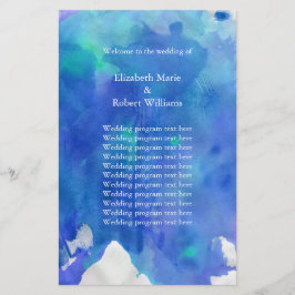 Blue Waterverf Wedding Program