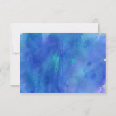 Blue Waterverf Wedding RSVP Kaartje (Achterkant)