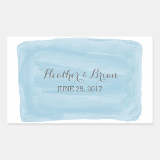 Blue Waterverf Wedding Stickers (Voorkant)