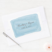 Blue Waterverf Wedding Stickers (Envelop)