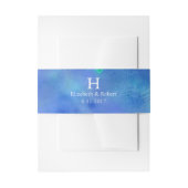 Blue Waterverf Wedding Uitnodigingen Wikkel (Voorkant Voorbeeld)