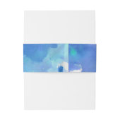 Blue Waterverf Wedding Uitnodigingen Wikkel (Achterkant Voorbeeld)