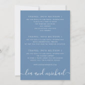 Blue Waterverf Wereldkaart Destination Wedding Kaart (Achterkant)