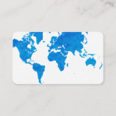 Blue Waterverf Wereldkaart Travel Agent Visitekaartje (Achterkant)