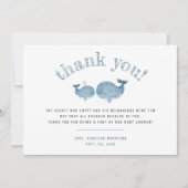 Blue Waterverf Whale Boy Baby shower Dank u Bedankkaart (Voorkant)