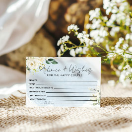 Blue Waterverf White Rose Advies en wensen Informatiekaartje