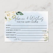 Blue Waterverf White Rose Advies en wensen Informatiekaartje (Voorkant)