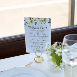 Blue Waterverf White Rose Wedding Dank u