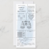 Blue Waterverf White Rose Wedding Menu Place Card (Achterkant)