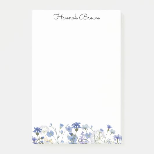 Blue Waterverf Wildflower Garden Post-it® Notes (Voorkant)