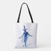 Blue Waterverf Witch Canvas tas (Achterkant)
