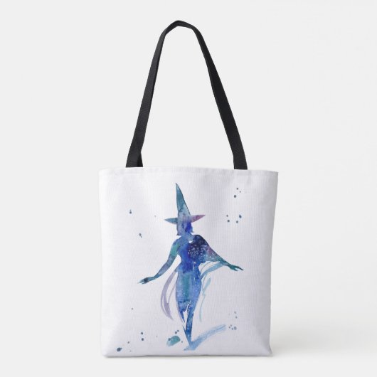 Blue Waterverf Witch Canvas tas (Achterkant)