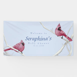 Blue Waterverf Woodland Cardinals Baby shower Spandoek