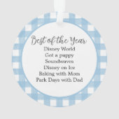 Blue Waterverf Wreate Family Year in Review Ornament (achterkant)