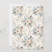 Blue Waterverf Wreath Holiday Open House Party Kaart (Achterkant)