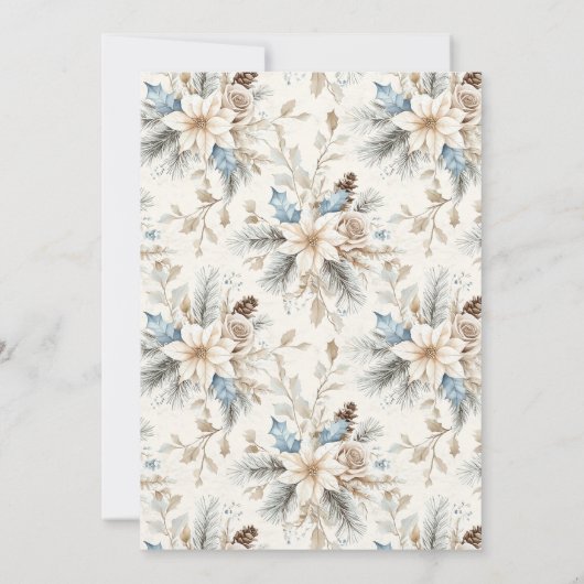 Blue Waterverf Wreath Holiday Open House Party Kaart (Achterkant)