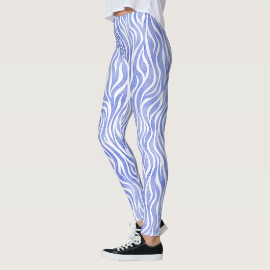 Blue Waterverf Zebra Pattern Leggings (Links)