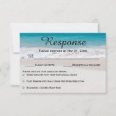 Blue Watts White Sand RSVP Responskaarten (Voorkant)