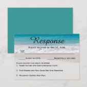 Blue Watts White Sand RSVP Responskaarten Kaartje (Voorkant / Achterkant)