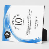Blue wave 10 jaar werknemer jubileum prijs fotoplaat (Zijkant)