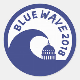 Blue Wave 2018 - Democratische overwinning! ronde  Ronde Sticker