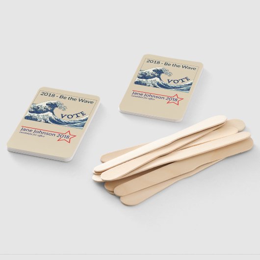 Blue Wave 2024 - aanpasbare campagne hand fan Handwaaier (Niet-gemonteerd)