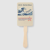Blue Wave 2024 - aanpasbare campagne hand fan Handwaaier (Voorkant)