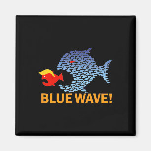 Blue Wave 2024 Funny Big Fish Eat Little Fish Trum Magneet