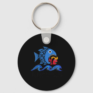 Blue Wave 2024 Funny Big Fish Eat Little Fish Trum Sleutelhanger
